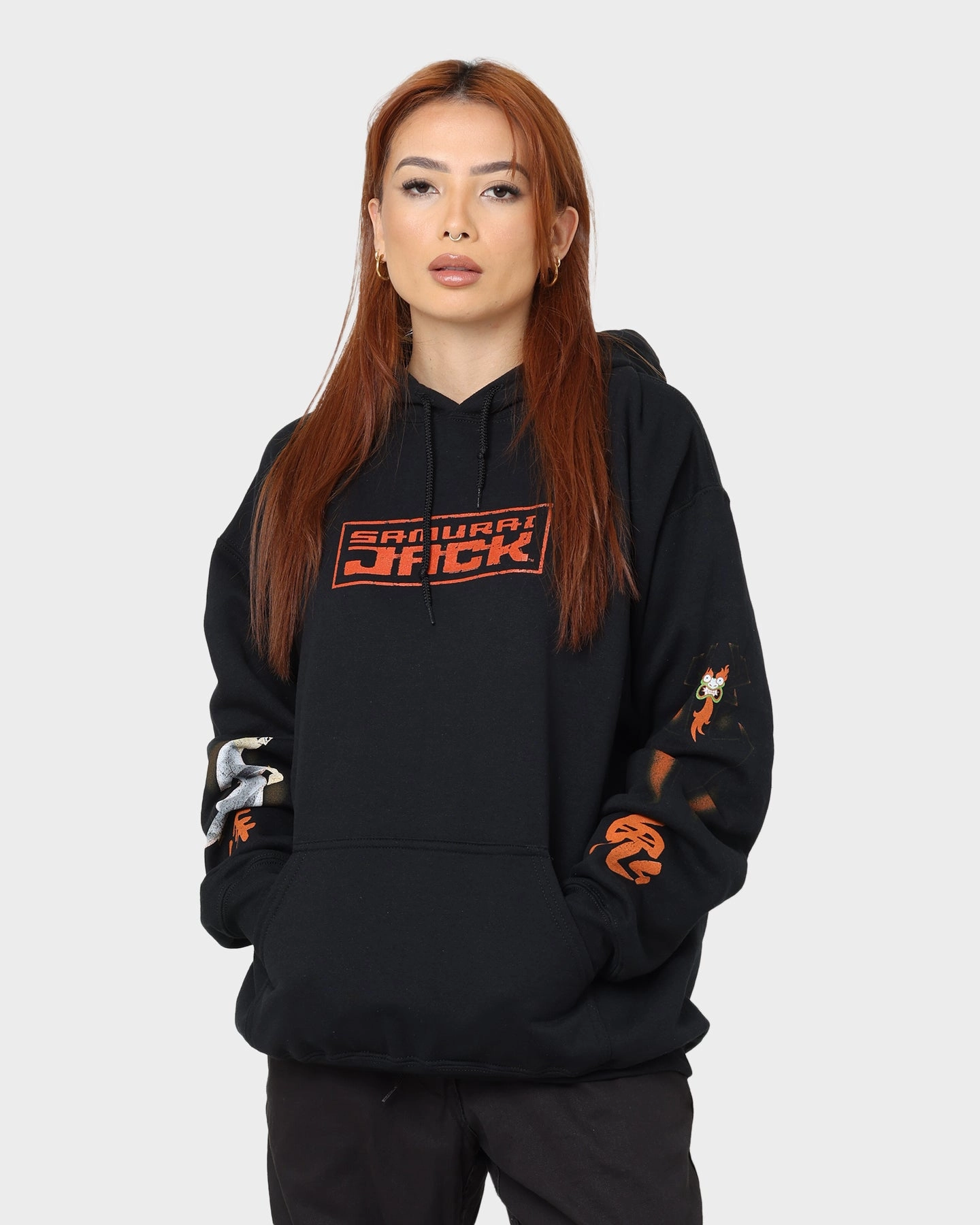 American Thrift X Samurai Jack Samurai Jack Hoodie Black