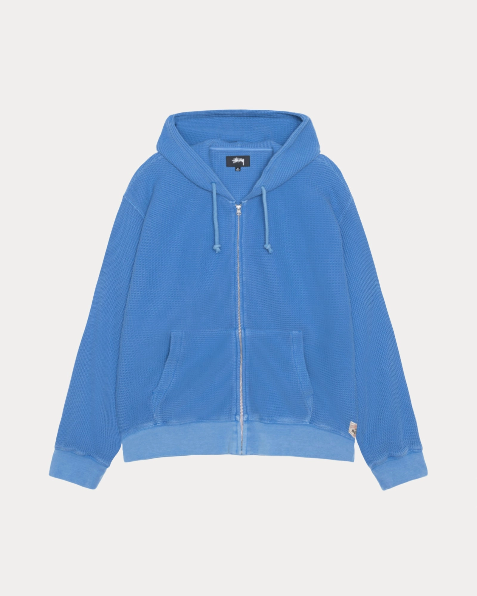 DOUBLE LAYER WAFFLE ZIP HOODIE