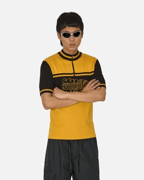 Flame Logo Embroidered Cycling Jersey Yellow / Black