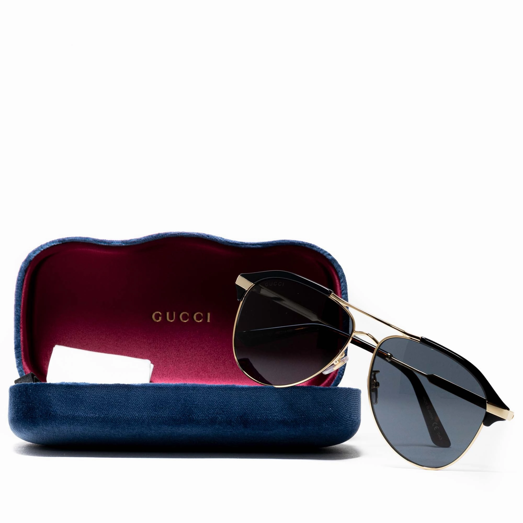 Gucci Avaiator Sunglasses - Black/Gold