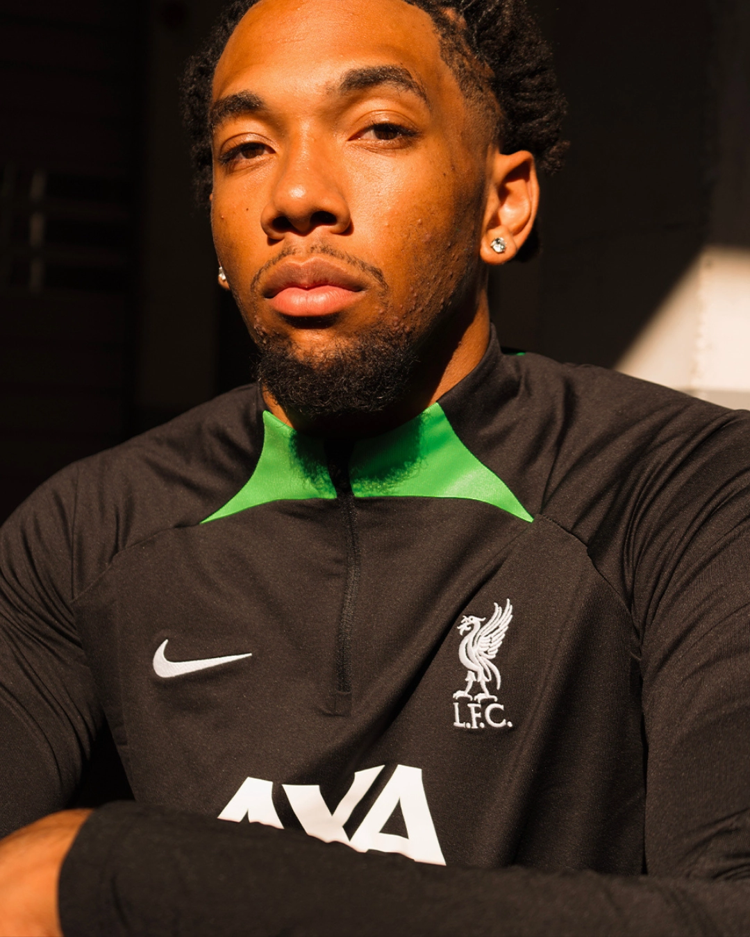 Haut d'entrainement Liverpool - Noir/Vert/Blanc