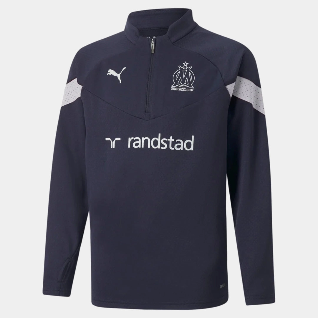 Haut d'entrainement OM Junior 2022/2023 - Gris/Blanc