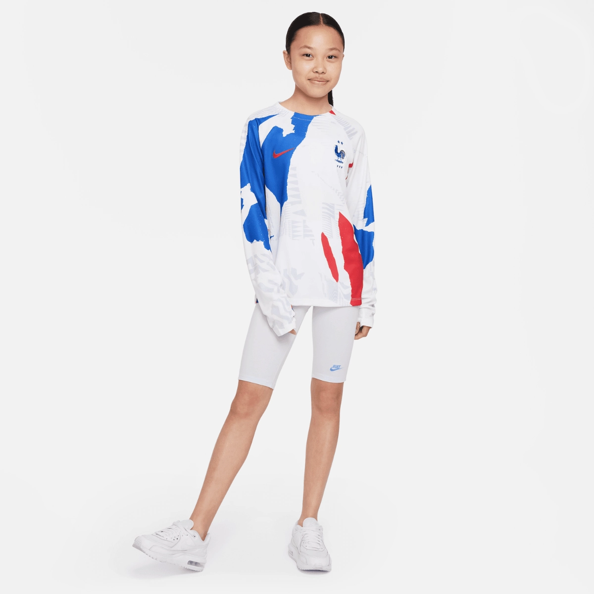 Haut d'entrainement Pré-Match Equipe de France Junior 2022 - Blanc/Bleu/Rouge