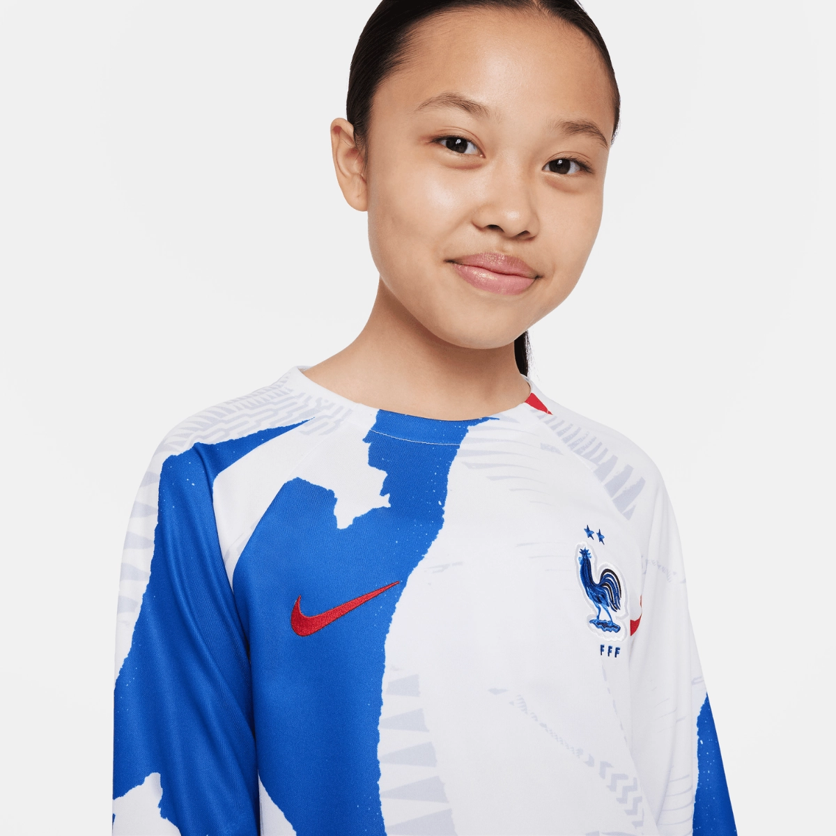 Haut d'entrainement Pré-Match Equipe de France Junior 2022 - Blanc/Bleu/Rouge