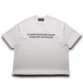 Homme Femme Destroyed Maison Tee - White