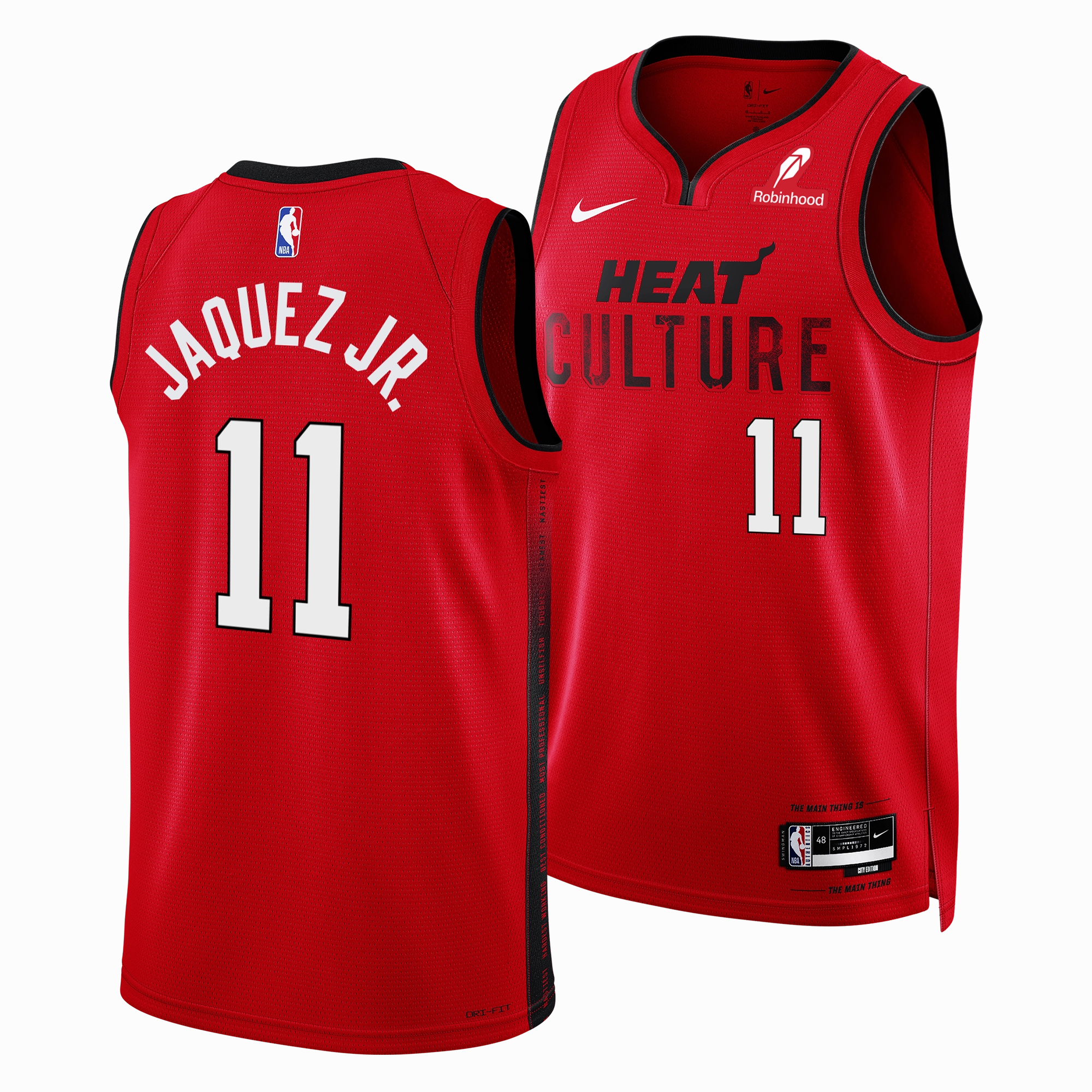 Jaime Jaquez Jr. Nike HEAT Culture: Blood Red Swingman Jersey