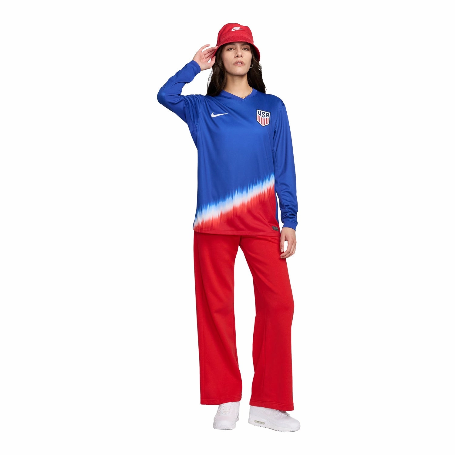 Men's Nike USMNT 2024 American Icon Away Stadium Long Sleeve Jersey