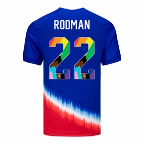 Men's Nike USWNT 2024 Pride-Themed Away Rodman 22 Stadium Jersey