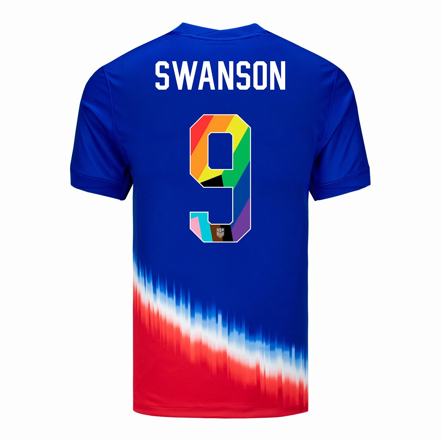 Men's Nike USWNT 2024 Pride-Themed Away Swanson 9 Stadium Jersey