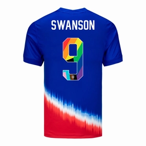 Men's Nike USWNT 2024 Pride-Themed Away Swanson 9 Stadium Jersey