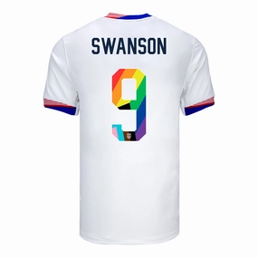 Men's Nike USWNT 2024 Pride-Themed Home Swanson 9 Stadium Jersey