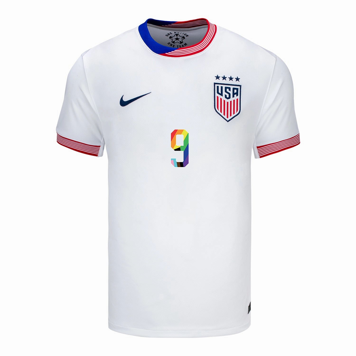 Men's Nike USWNT 2024 Pride-Themed Home Swanson 9 Stadium Jersey