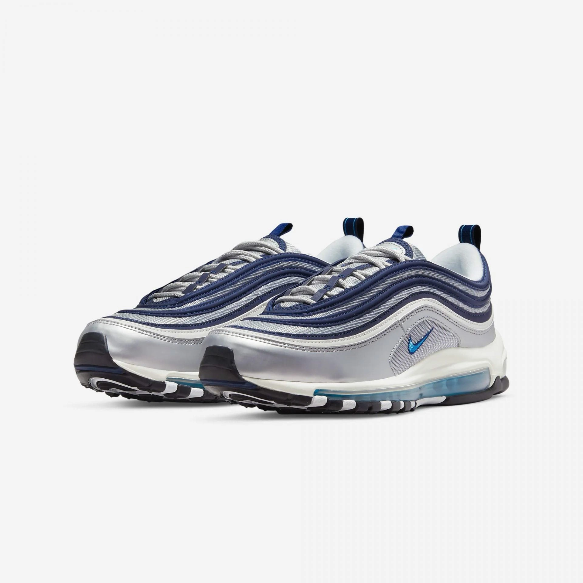 Nike | AIR MAX 97  { METALLIC SILVER/MIDNIGHT NAVY