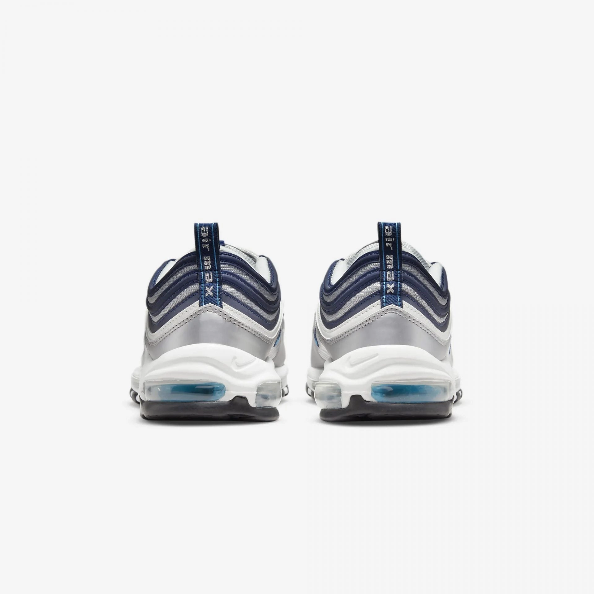 Nike | AIR MAX 97  { METALLIC SILVER/MIDNIGHT NAVY