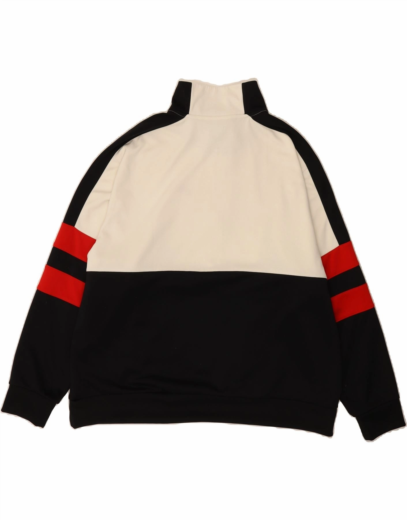 NIKE Mens Zip Neck Sweatshirt Jumper 2XL Black Colourblock Polyester