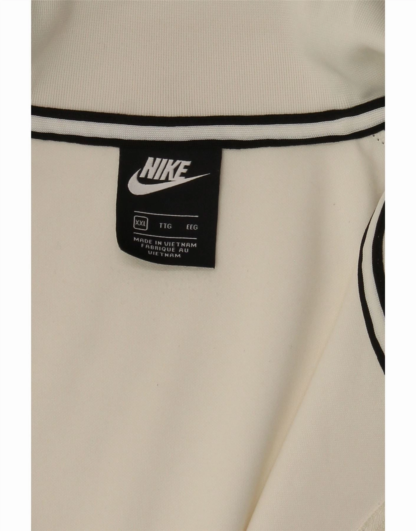 NIKE Mens Zip Neck Sweatshirt Jumper 2XL Black Colourblock Polyester
