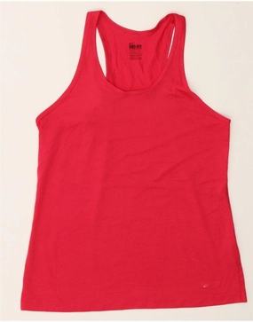 NIKE Womens Dri Fit Regular Fit Vest Top UK 14 Large Pink Cotton