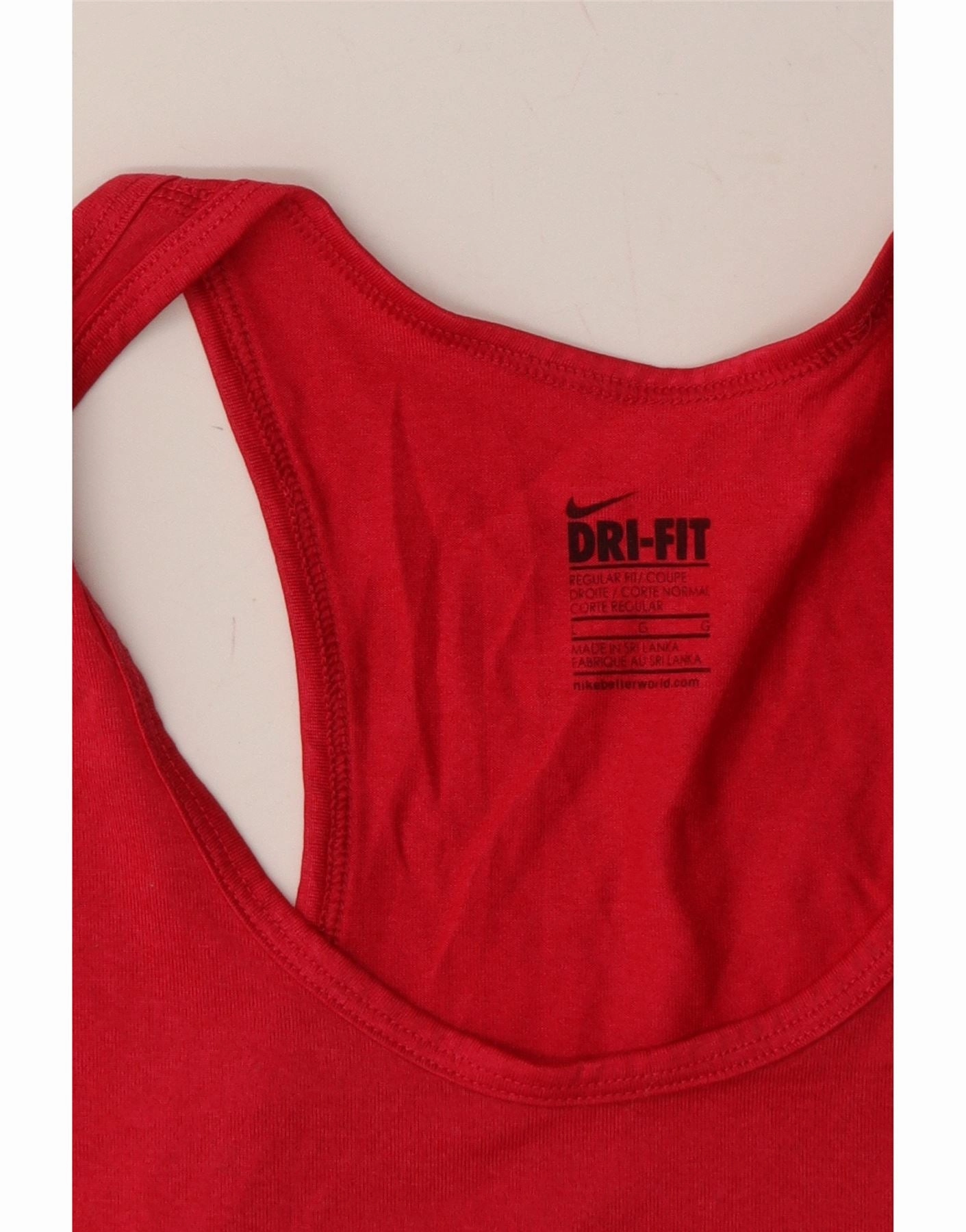 NIKE Womens Dri Fit Regular Fit Vest Top UK 14 Large Pink Cotton