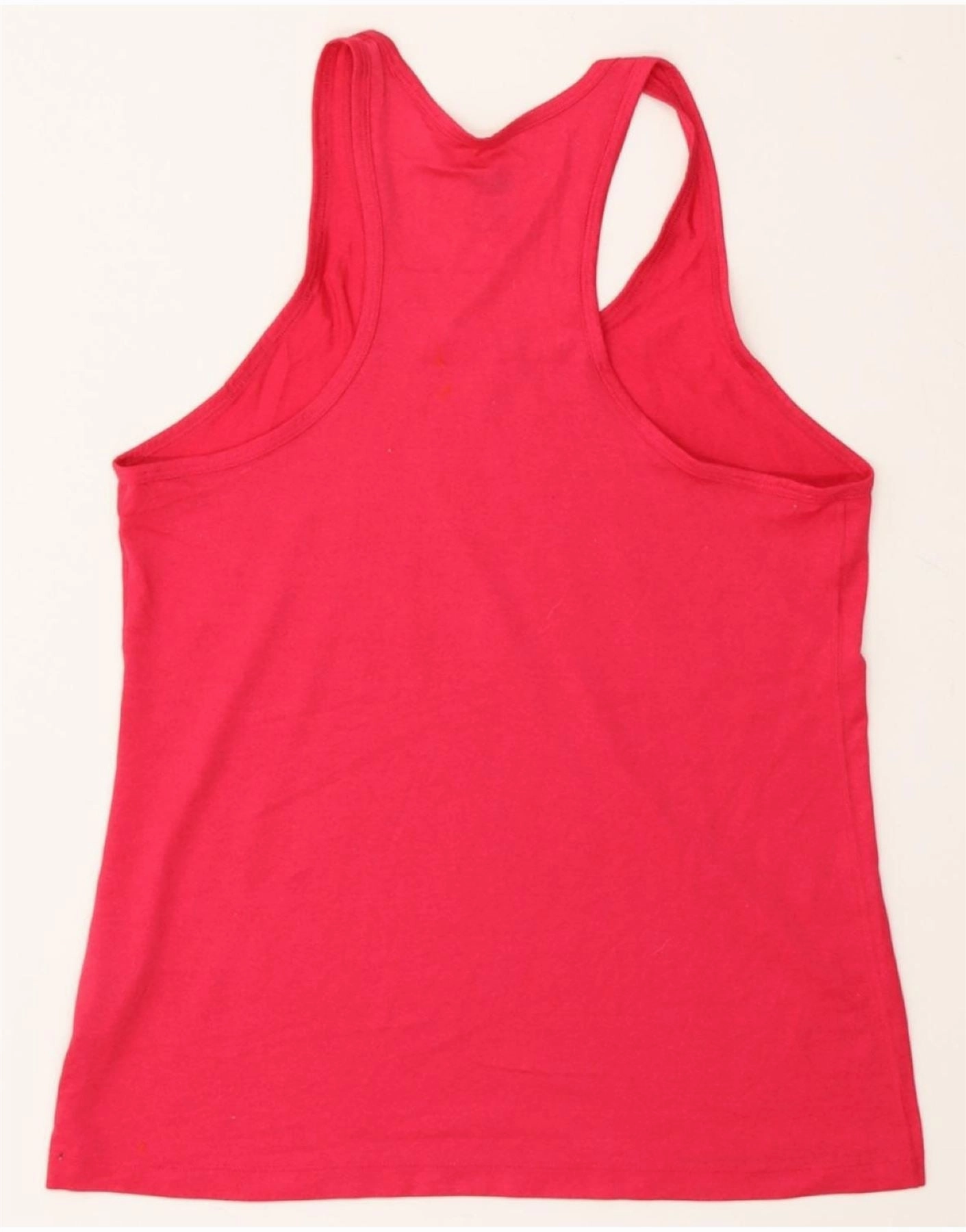 NIKE Womens Dri Fit Regular Fit Vest Top UK 14 Large Pink Cotton