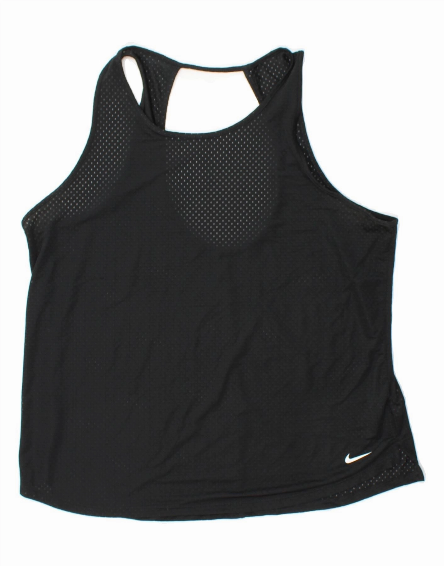 NIKE Womens Dri Fit Vest Top UK 16 Large Black Polyester