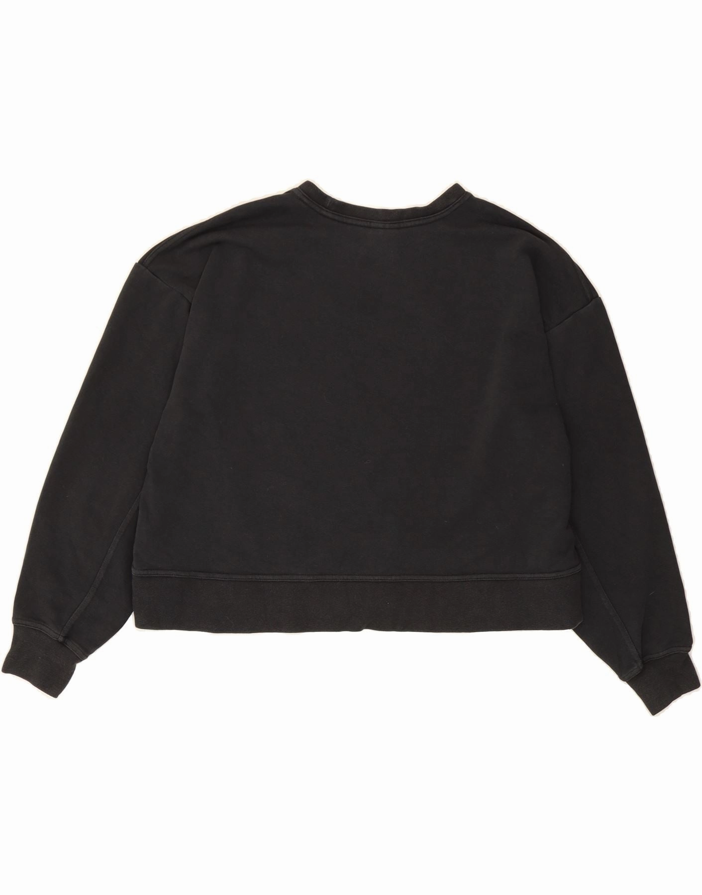 NIKE Womens Oversized Graphic Crop Sweatshirt Jumper UK 14 Medium Black