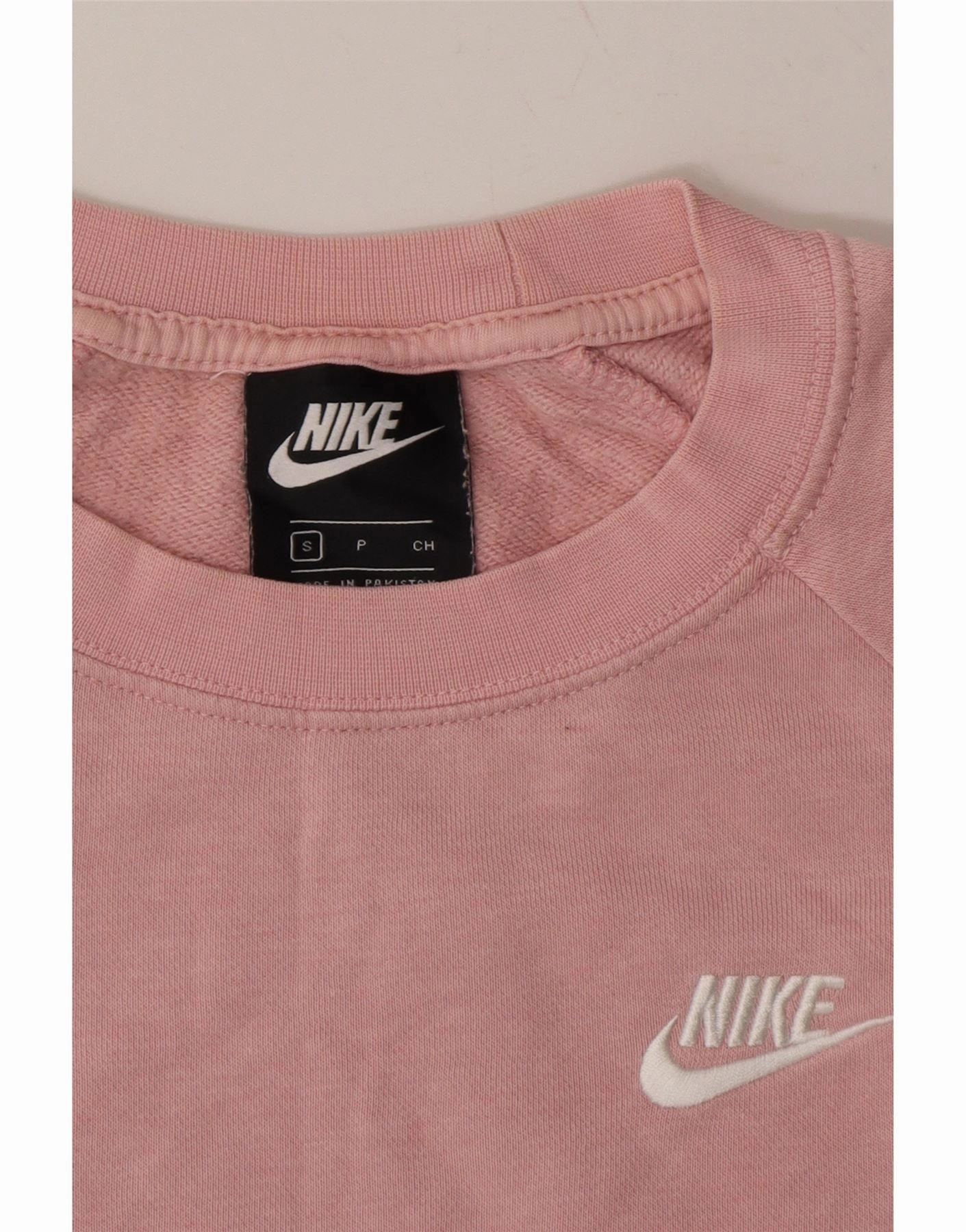 NIKE Womens Oversized Sweatshirt Jumper UK 10 Small Pink Cotton