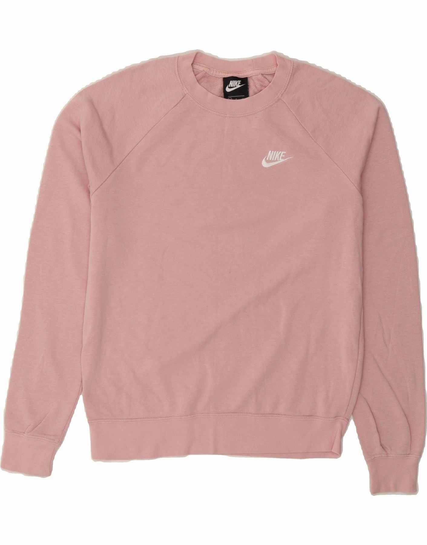 NIKE Womens Oversized Sweatshirt Jumper UK 10 Small Pink Cotton