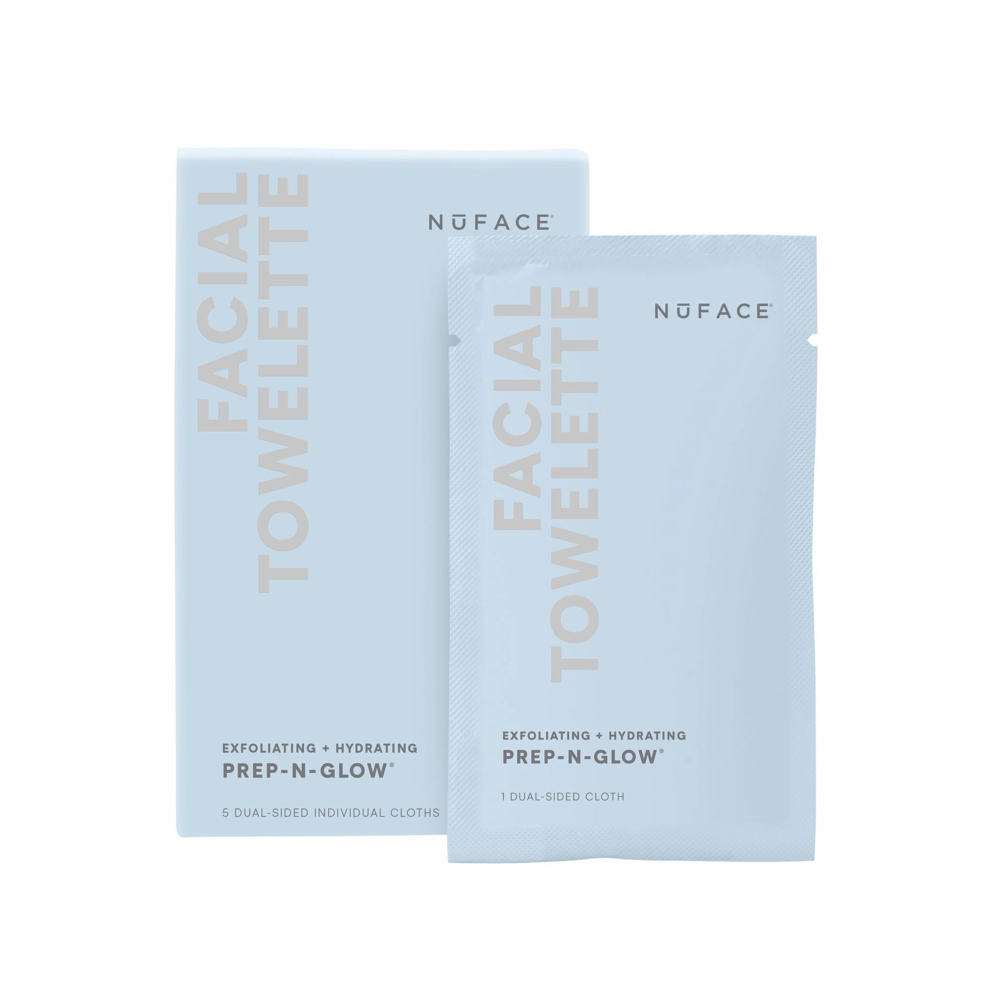 Nuface Prep-N-Glow Cleanse Exfoliation Cloths - 20-pack