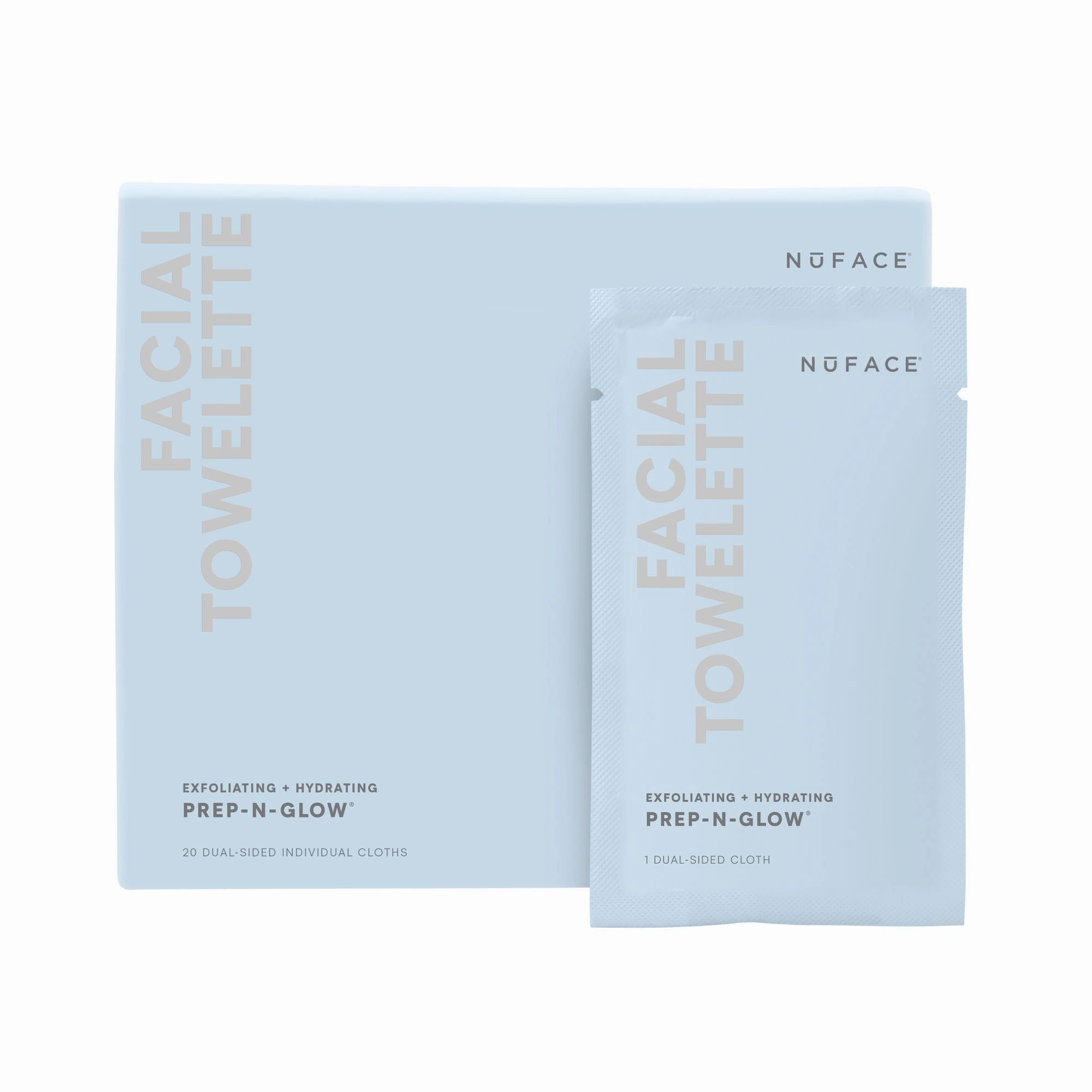 Nuface Prep-N-Glow Cleanse Exfoliation Cloths - 20-pack