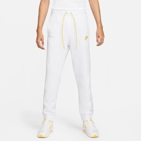 Pantalon Nike Air fleece brossé  - Blanc/Doré