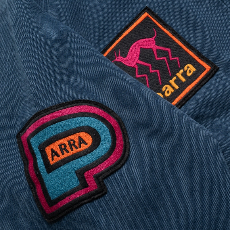 Parra Skull Stalker Varsity Jacket - Washed Blue