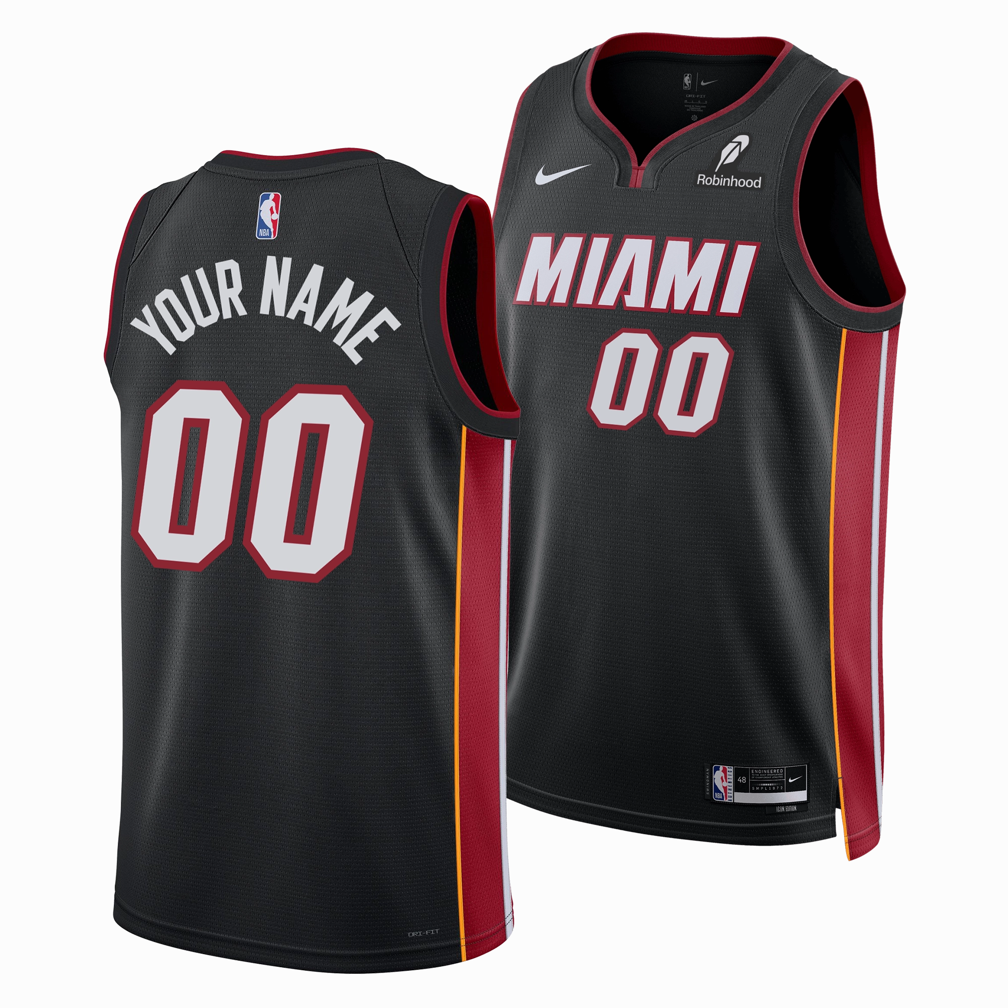 Personalized Nike Miami HEAT Icon Black Swingman Jersey