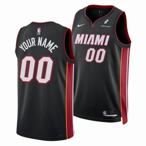 Personalized Nike Miami HEAT Icon Black Swingman Jersey