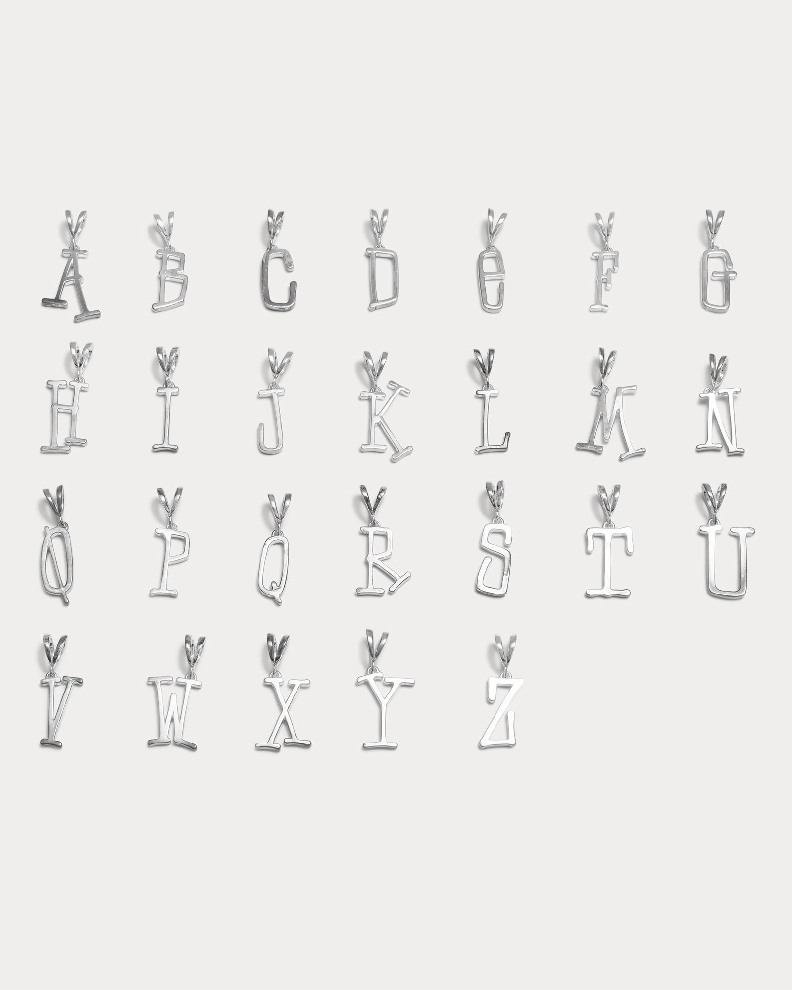 SILVER ALPHABET PENDANT