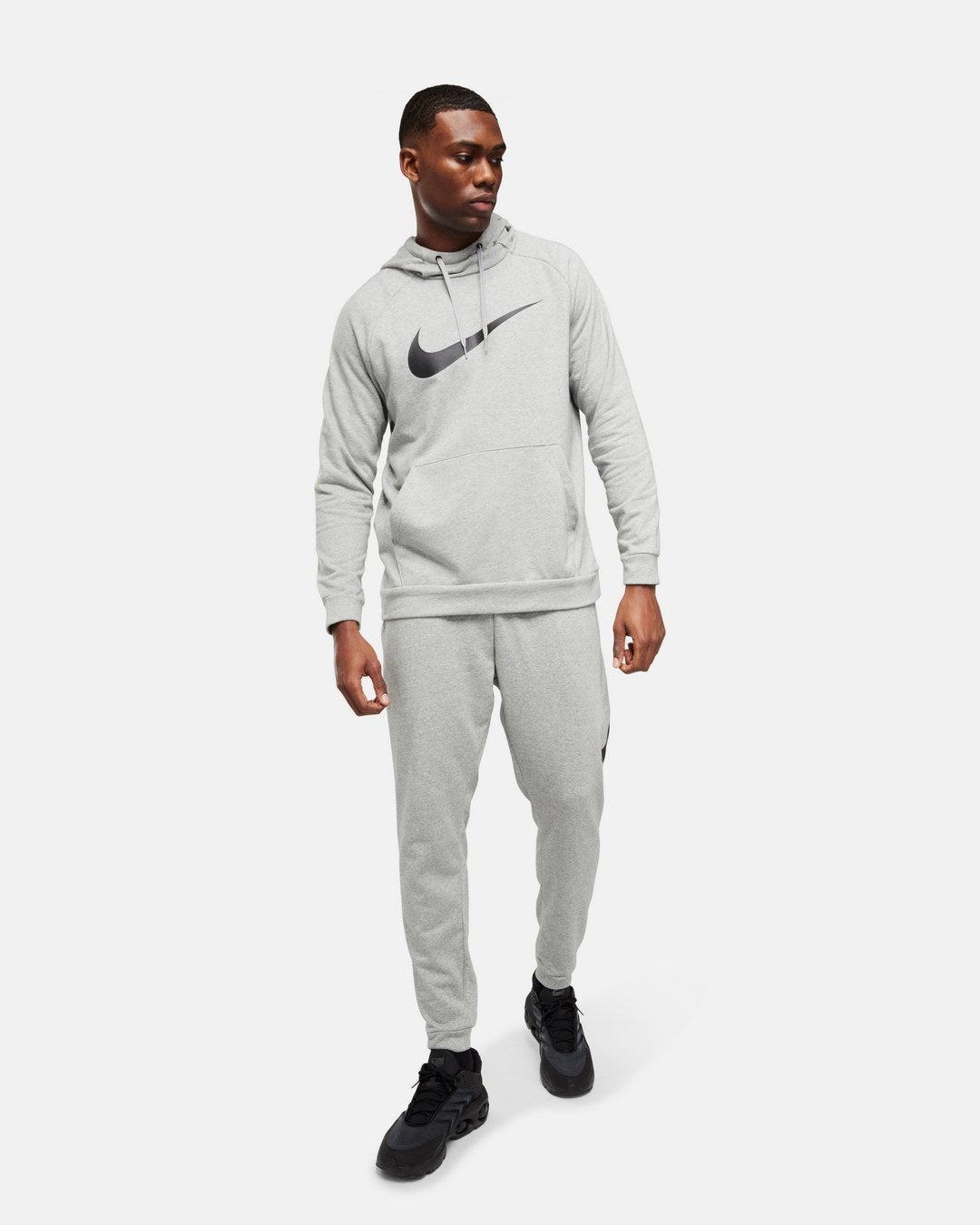 Sweat a capuche Nike Dry Graphic - Gris/Noir