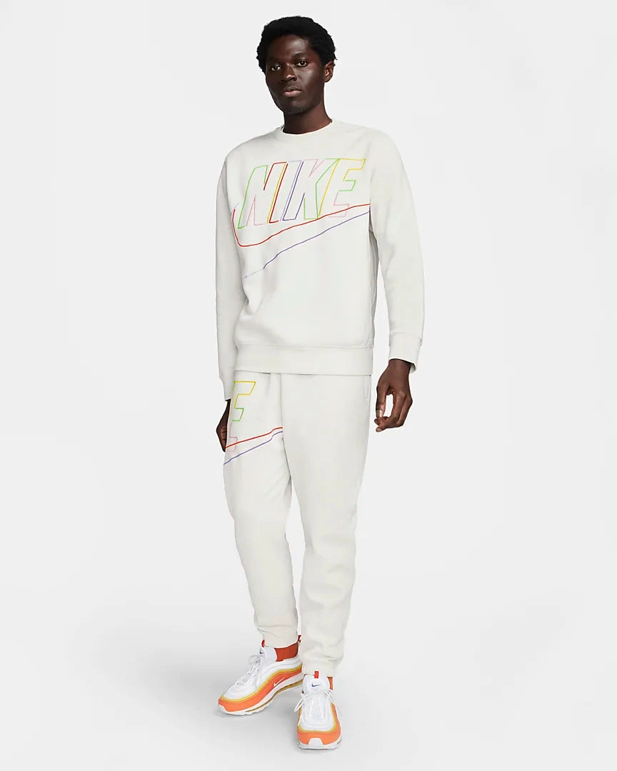 Sweat Nike Club Fleece   - Blanc/Vert/Jaune
