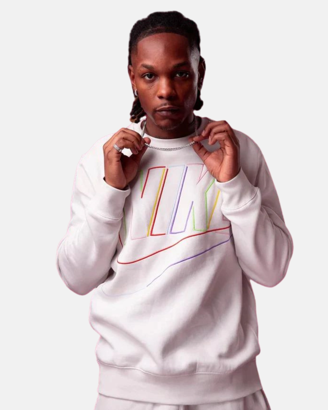 Sweat Nike Club Fleece   - Blanc/Vert/Jaune