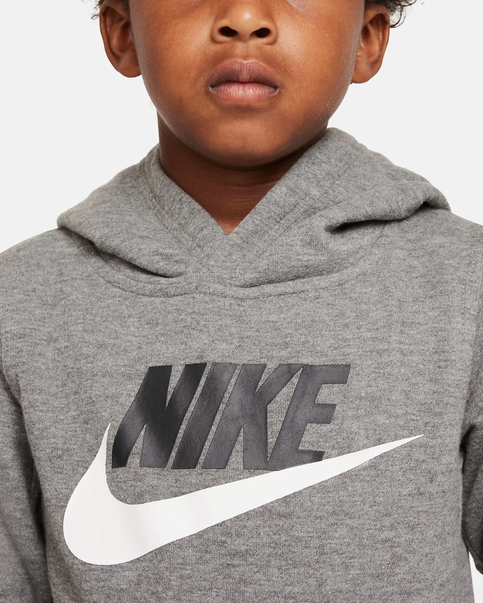 Sweat Nike Club Fleece Enfant - Gris/Noir/Blanc