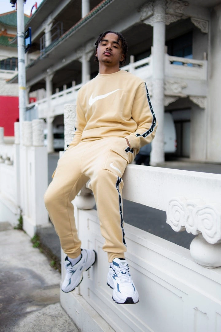 Sweat Nike Sportswear Fleece - Beige/Blanc/Noir