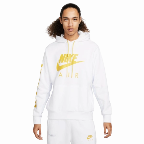 Sweat à capuche Nike Air Fleece - Blanc/Doré
