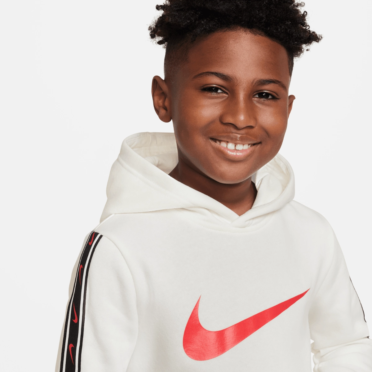 Sweat à Capuche Nike Repeat Junior - Beige/Noir/Rouge