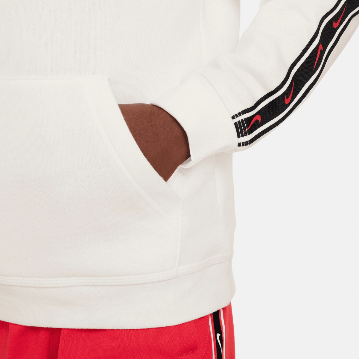 Sweat à Capuche Nike Repeat Junior - Beige/Noir/Rouge