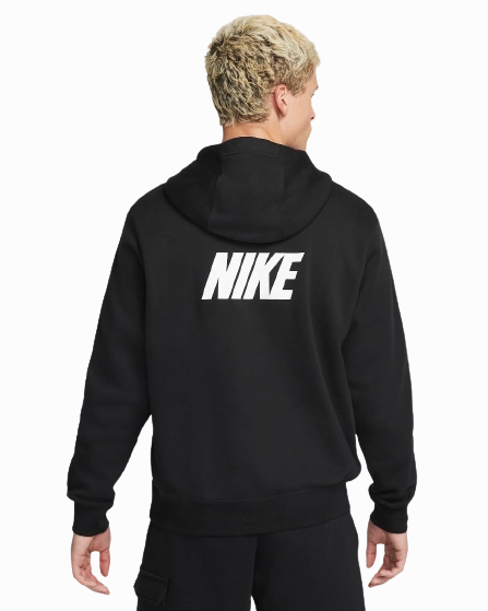 Sweat à capuche Nike Sportswear Fleece - Noir/Blanc