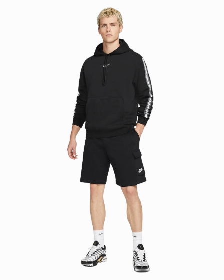 Sweat à capuche Nike Sportswear Fleece - Noir/Blanc