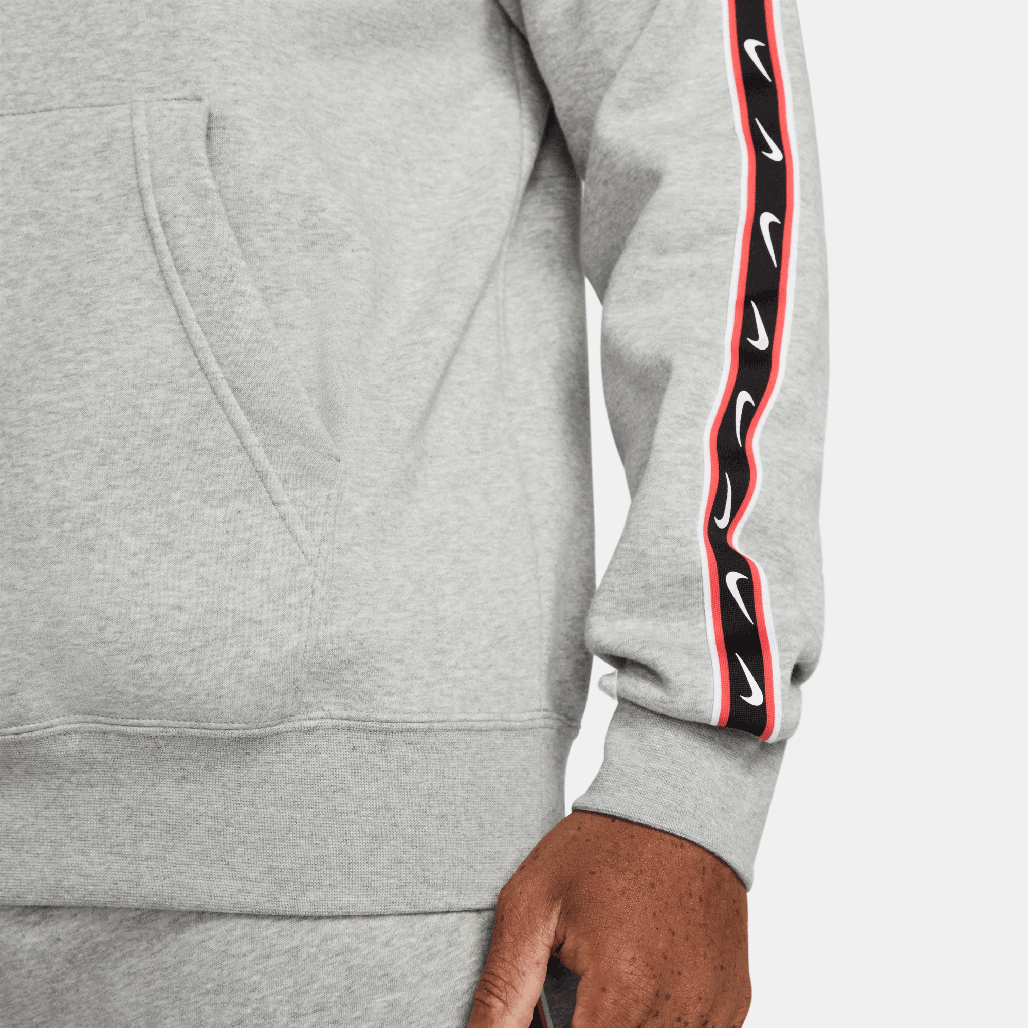 Sweat à capuche Nike Sportswear Repeat - Gris/Rouge
