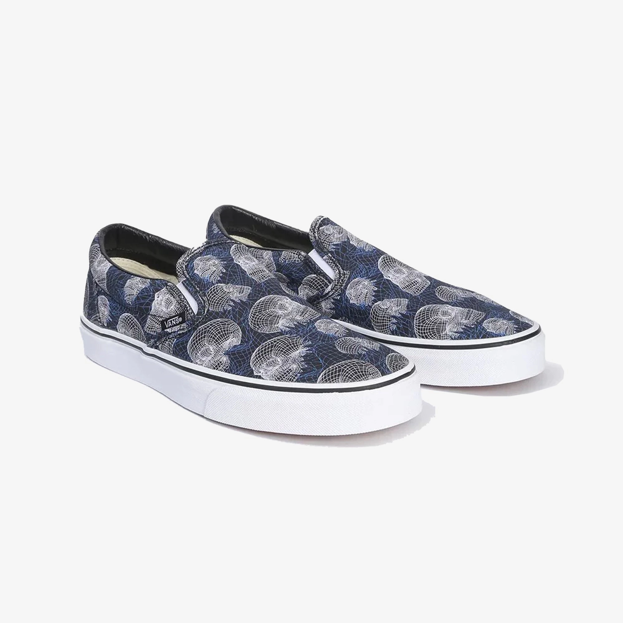 VANS | PRINTED SLIP-ON { BLUE/WHITE