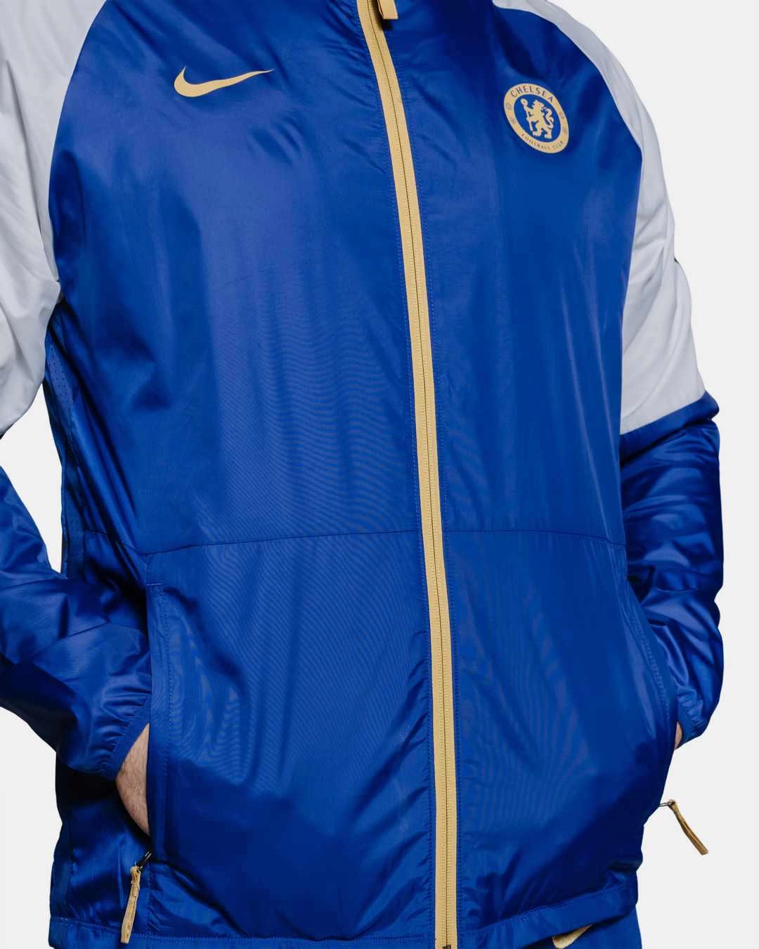 Veste Coupe-Vent Chelsea  - Bleu/Blanc/Doré
