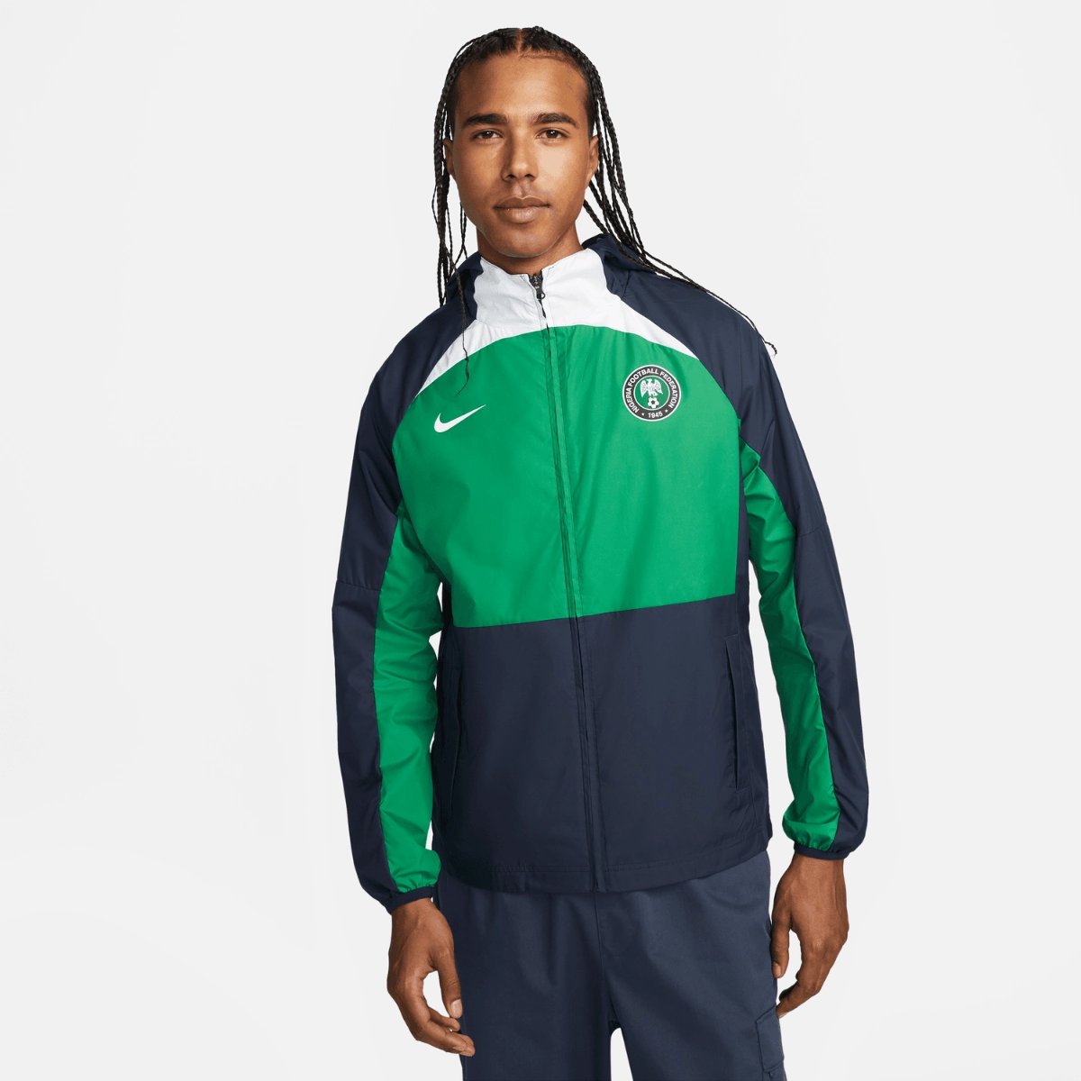 Veste Coupe-Vent Nigeria 2022 - Vert/Bleu/Blanc