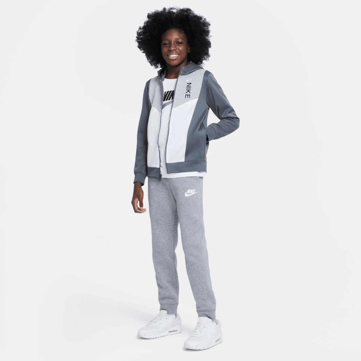 Veste Nike Sportswear Hybrid Junior - Gris/Blanc