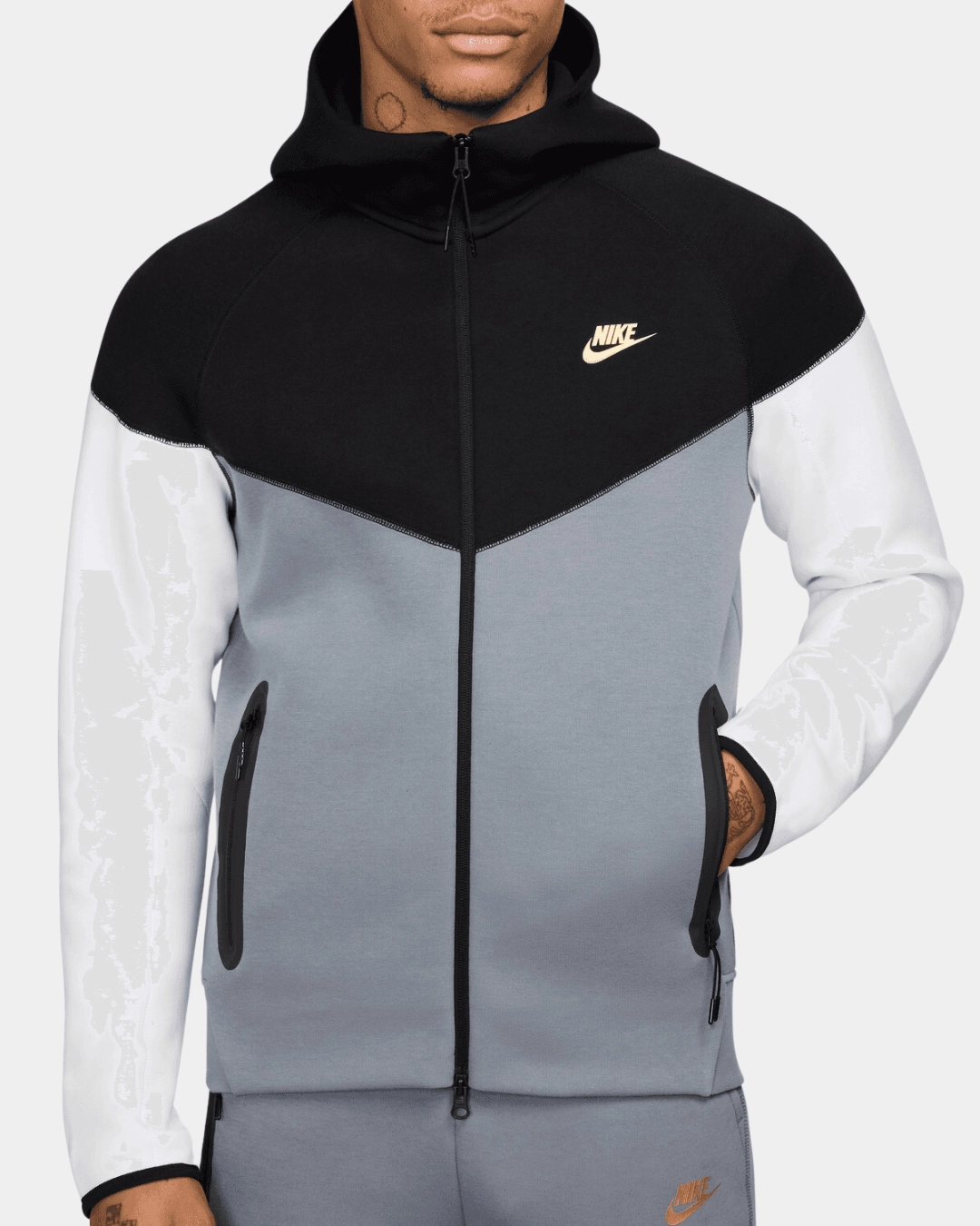 Veste Nike Tech Fleece Windrunner - Gris/Noir/Blanc